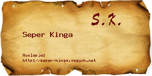 Seper Kinga névjegykártya