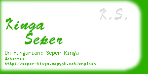 kinga seper business card